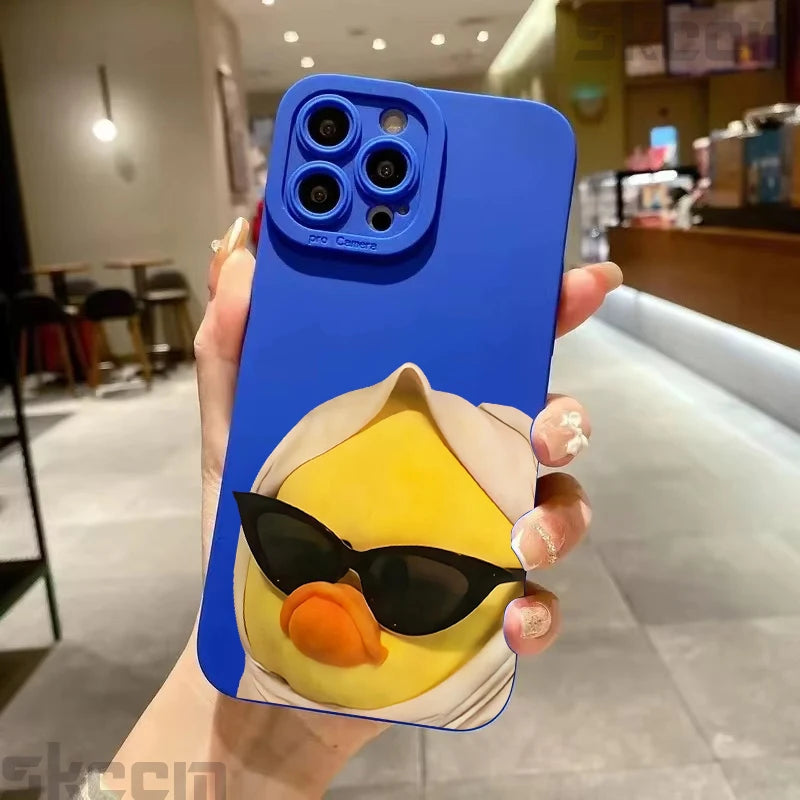 Cute Cool Duck Fashion Soft TPU Phone Case For Samsung Galaxy S23 S24 S25 Ultra S22 S21 S20 Plus FE A15 A35 A54 A55 Cover