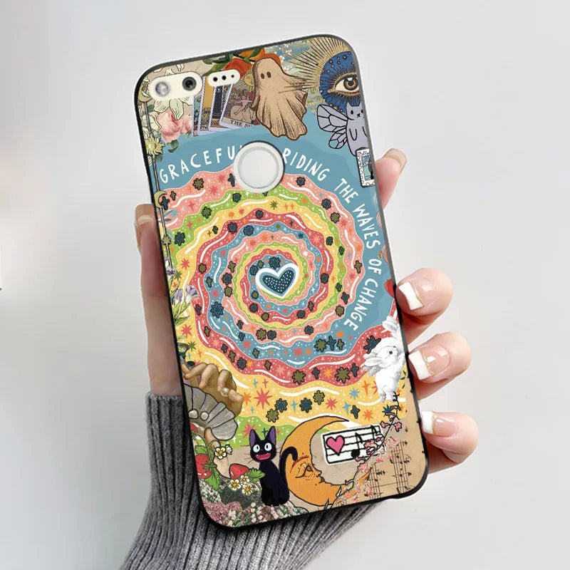 For Google Pixel 1 Case Aesthetic Cute Cat Shockproof Silicone TPU Soft Back Cover for Google Pixel 1 Pixel1 XL Phone Case Coque