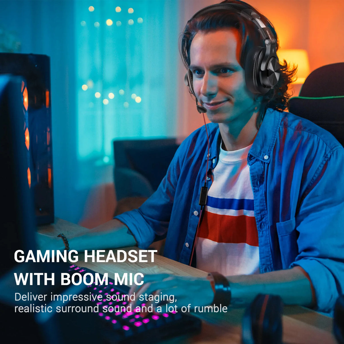 Oneodio A71M Gaming Headset Studio DJ Headphones Stereo Over Ear Wired Headphone With Boom Microphone For PC PS4 Xbox One Gamer