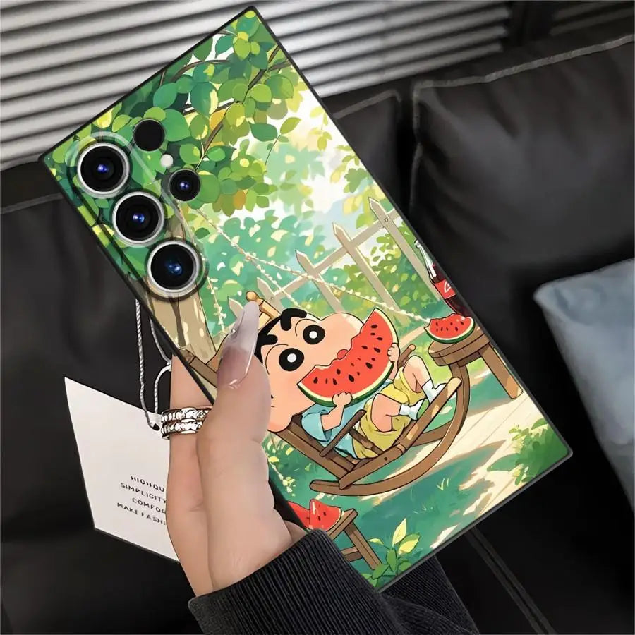 Cra-yons Shin-chans Funda Phone Cover Case for Samsung Galaxy S26 Ultra S10 S9 S21 FE S20 Ultra S23 S25 Plus S24 Note 20 8 9 10