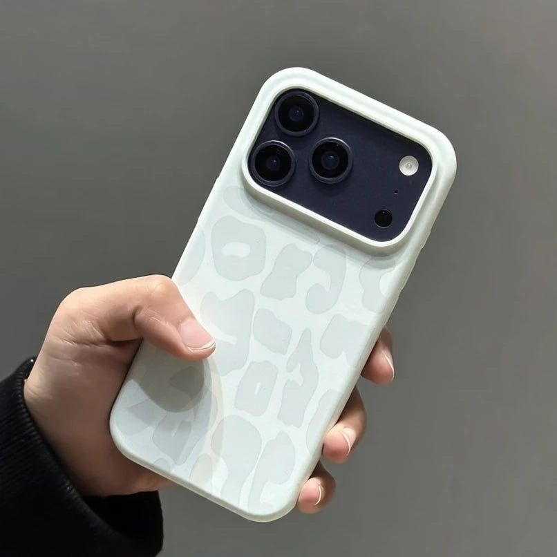 Ins Leopard Pattern Liquid Silicone Case For iPhone 17 11 12 13 14 15 16 Pro Max Plus Air Soft Camera Control Button Soft Cover