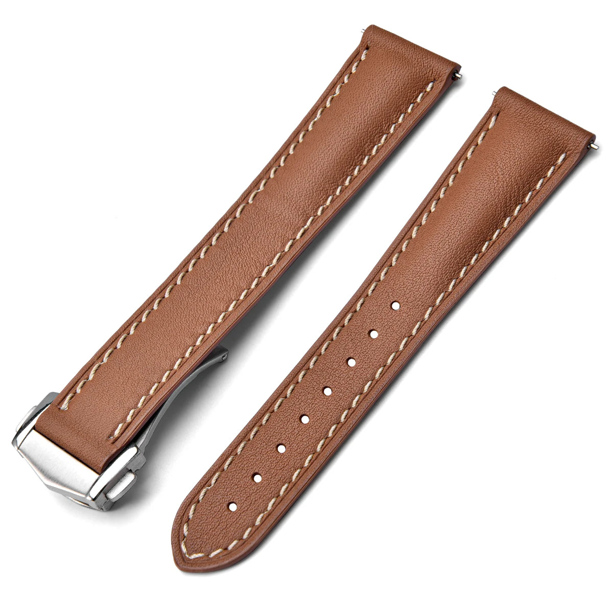 Retro Leather Watch Strap 20mm 22mm Quick Release Smooth Leather Watchband Men Women Watch Band Accessories