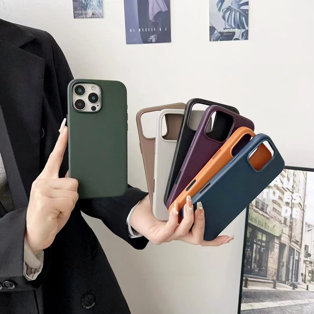 For Apple Magsafe Leather Case for IPhone 16 15 14 13 Pro Max Case Official Original Wireless Charging Magnetic Cover 17 Pro Max
