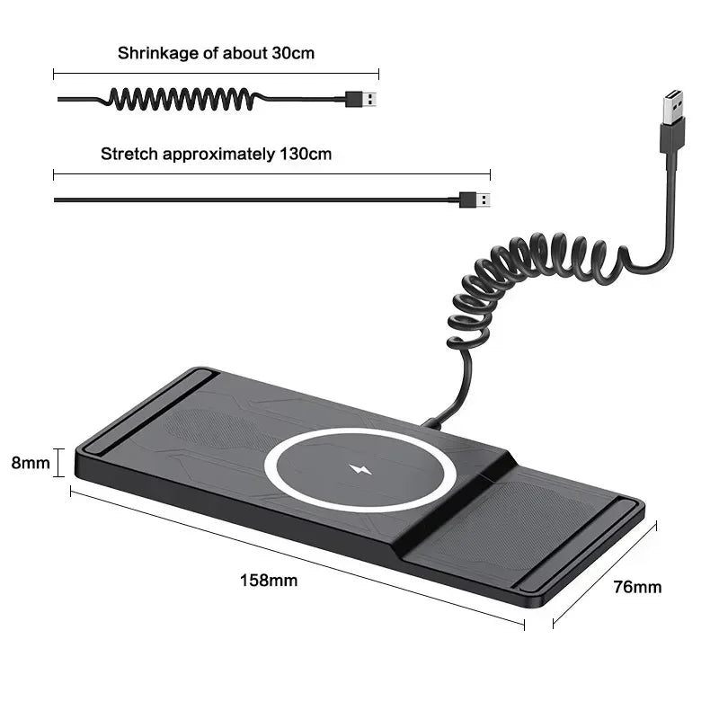 Car Wireless Charger Phone Pad for iPhone 17 16 15 14 13 12 Pro Max AirPods Samsung Xiaomi Airpods Pro 2 Fast Charging Station