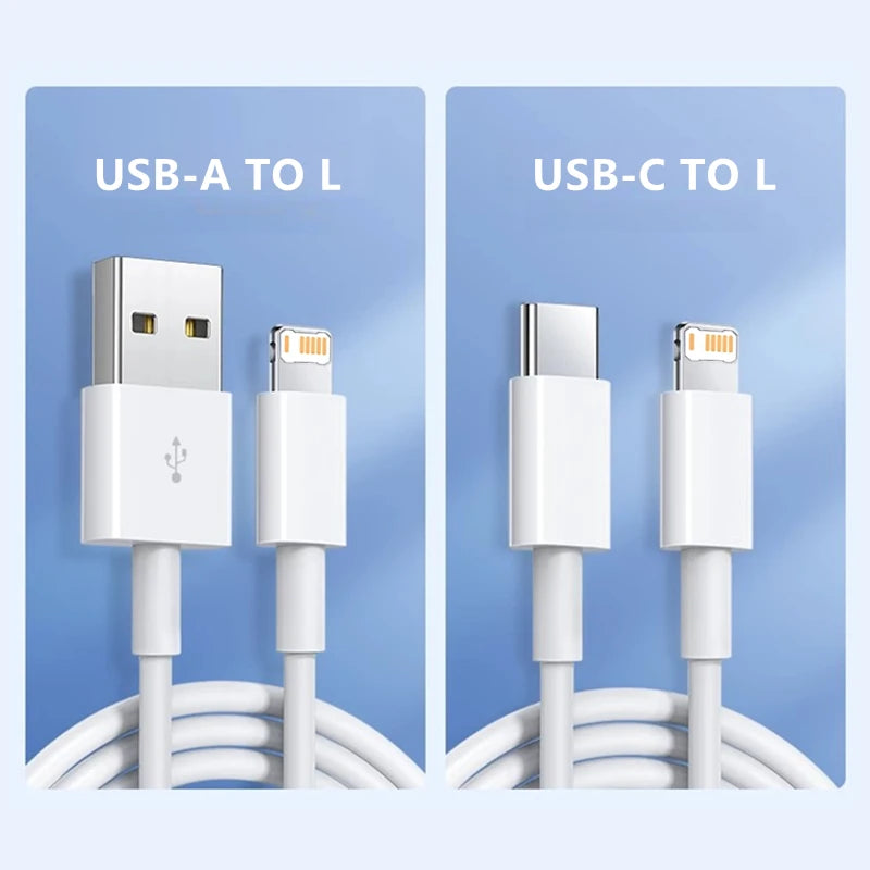 35W PD Fast Charging USB C Cable For iPhone 6 6S 7 8 14 Plus 11 12 13 14 Pro Max X XR XS Max SE Quick Charge USB Data Sync Cable