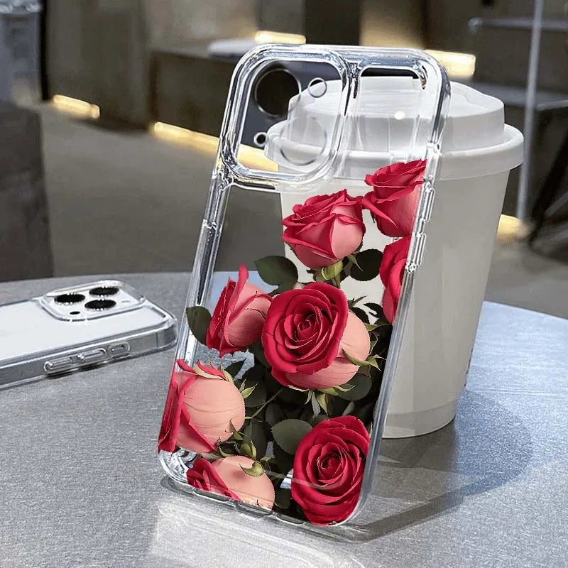 Cute Flower Clear Case For Samsung Galaxy S26 S25 Ultra A57 A56 5G S24 S23 Plus FE A36 A26 A16 A07 A55 A15 A54 Shockproof Cover