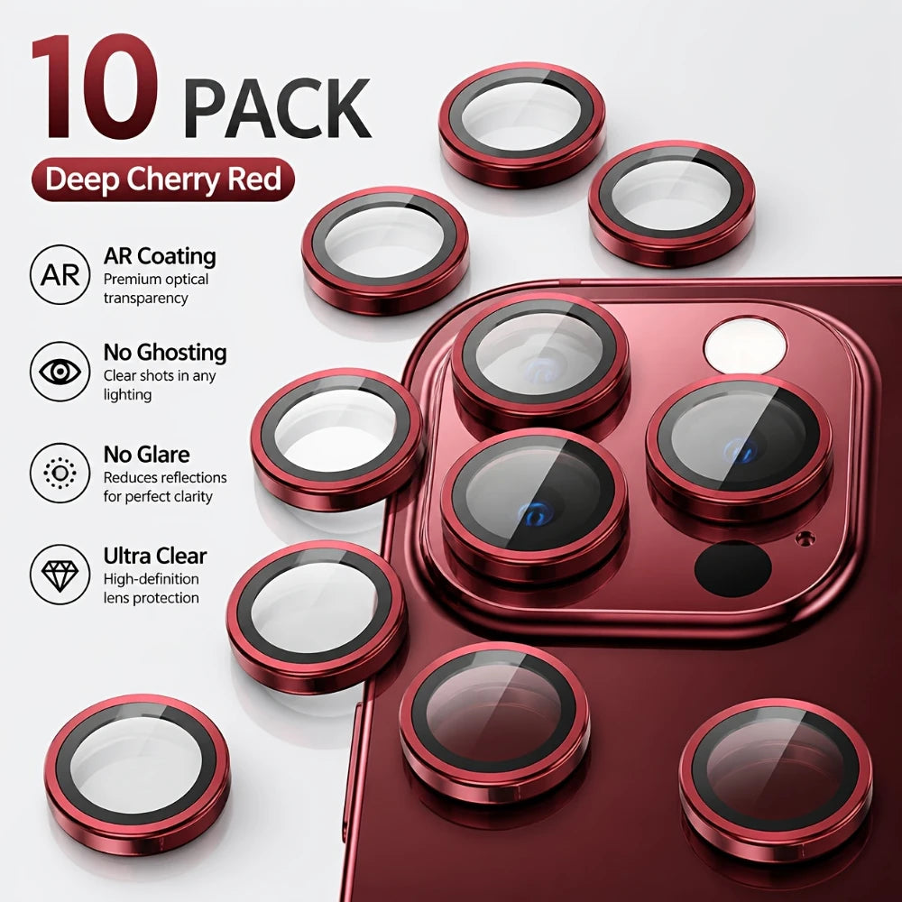 NNBILI 10pcs CD Pattern Eagle Eye Camera Lens Protector Film for iPhone 18 Pro,18 Pro Max 17 Pro Max HD Separate Lens Protector