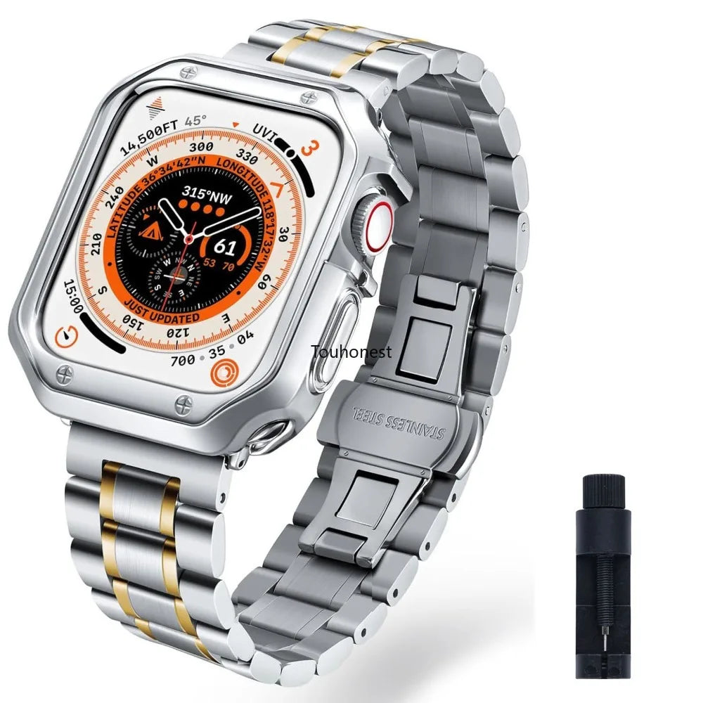 Stainless Steel Strap For Apple Watch Band Series 12/11/10/9/8/7/6/5/SE 3 Metal Bracelet For iWatch Ultra 4 49mm 45mm 44mm 46mm