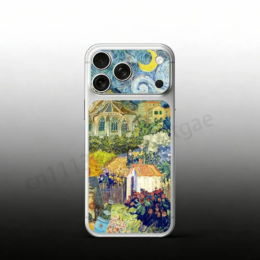 Sunflower Art V-Van G-Gogh For iPhone 17proMax/17pro Full Cover Decal Skin Wrap Colorful Rear Protective Sticker Film