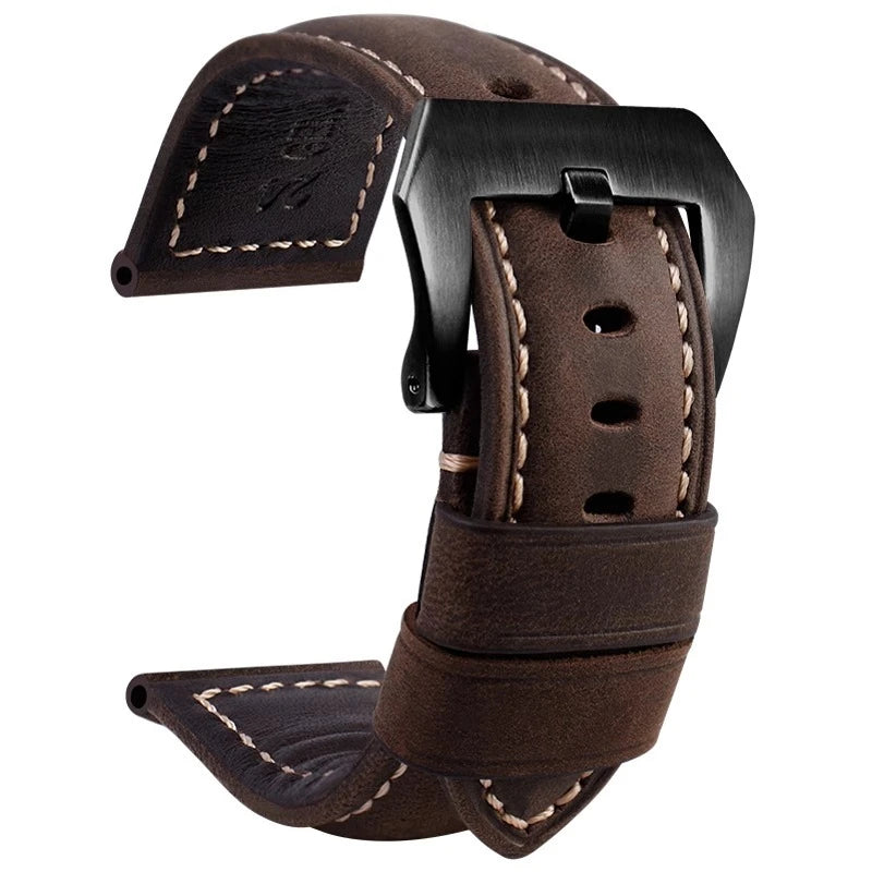For Panerai Fossil SEIKO TISSOT Watchband Genuine Leather Bracelet male Frosted cowhide Strap Watch band 22 24mm 26m Accessories
