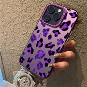 Shining Purple Leopard Print Phone Case For Samsung Galaxy S26 S25 Ultra S24 Plus S23 FE S22 S21 S20 A16 A54 A53 A34 A55 Cover