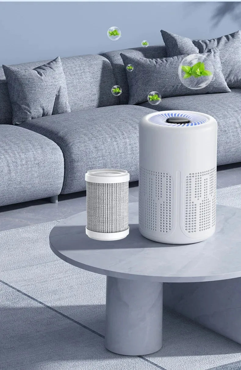 Mini Desktop Air Purifier Portable Air Cleaner HEPA Filter Freshener Odor Remover Compact Air Quality Improvement Devic