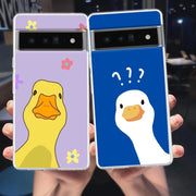 Phone Case Cover for Google Pixel 10 9 8 7 6 5 4 4XL Soft TPU 7A 6A 5A 4A 3A Pro XL 5G Transparent Shell Cute Goose Duck Game