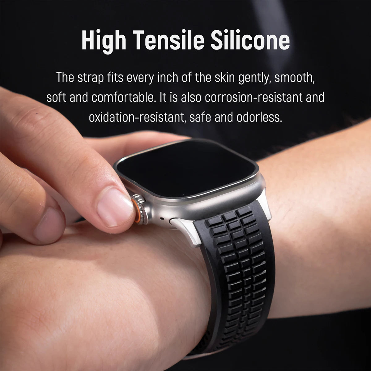 NEW Rubber Band for Apple Watch Ultra 3/2 49mm 42 44 46 45mm Business Sports Strap for Iwatch  Series 10 9 8 7 Se 6 5 4 Bracelet