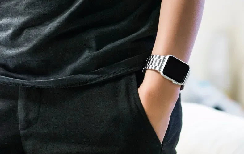 Stainless Steel Band for Apple Watch Ultra 4 3 2 49mm Series 12 11 10 46mm 45mm 44mm 42mm Metal Strap for IWatch 9 8 7 6 SE3 5 4