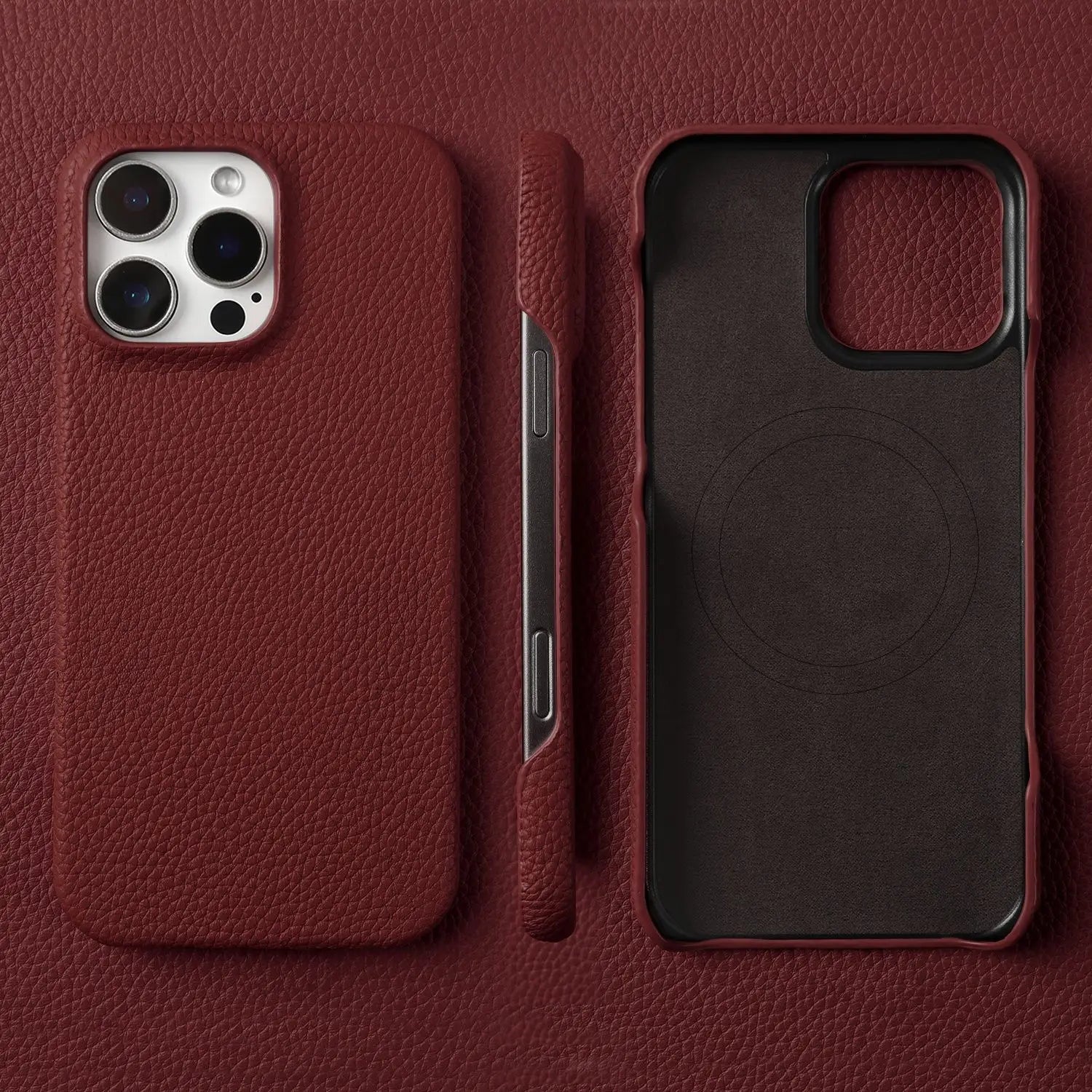 Premium Magnetic Genuine Leather Case For iphone 16 Pro Max 15 14 13 12 11 Wireless Charge Magnet Magsafe Cover Shockproof Coque