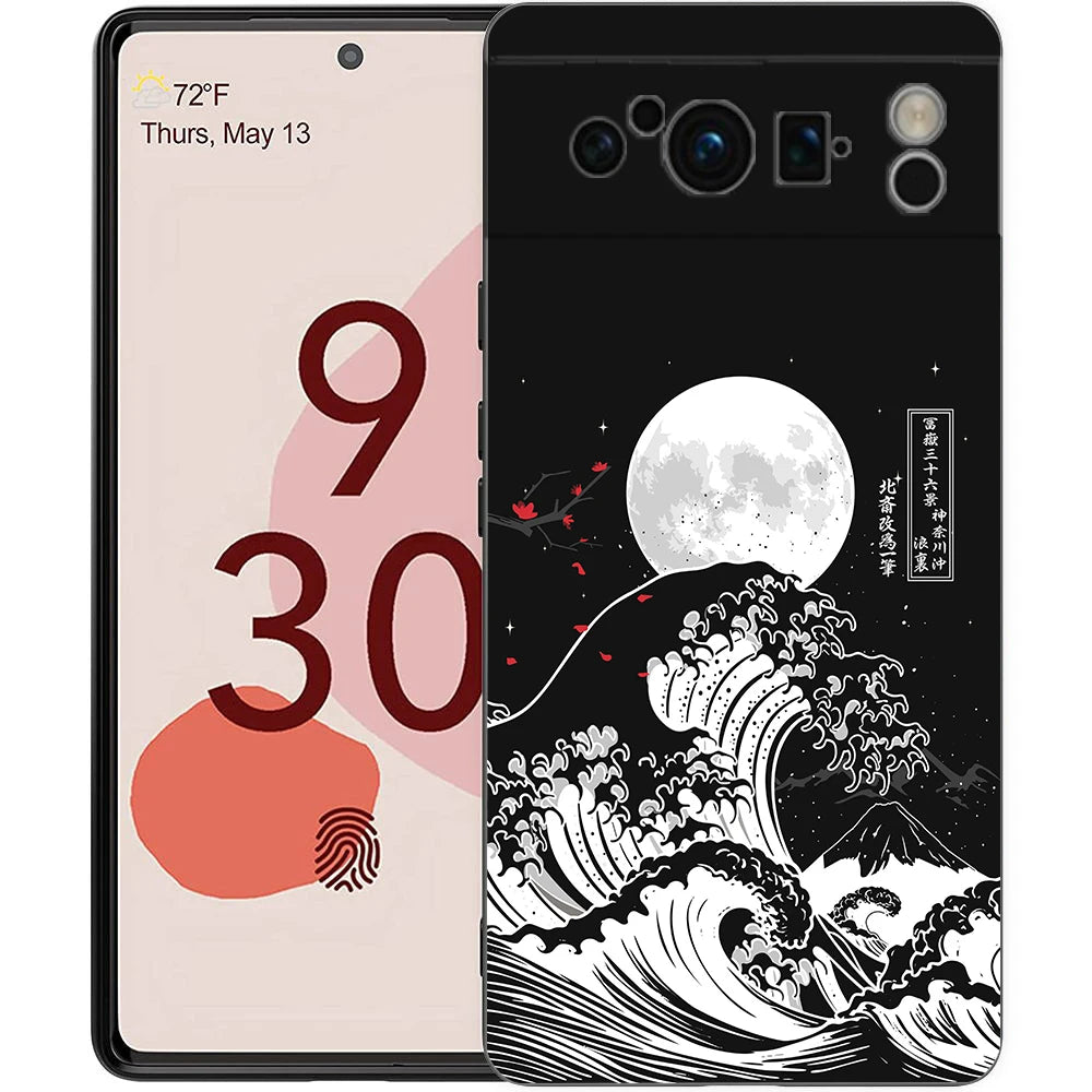 For Google Pixel 10 Pro Phone Case Pixel 9 Pro XL TPU Case Pixel 8 Pro 9A 8A 7A 7 6A 6 Pro Cover Japan Osaka Kanagawa Label
