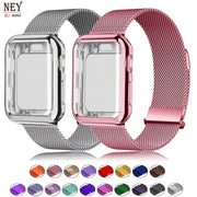 Case+Milanese Loop For Apple Watch Band 44mm 45mm 38mm-42mm-41mm 40mm Metal Magnetic bands iwatch Series 9 8 7 6 5 4 3 SE Strap
