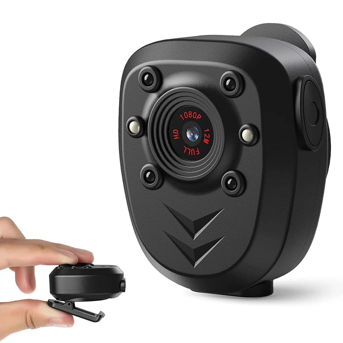 POVCAN Mini Body Camera Video Recorder Built-in Memory Card  Night Vision IR & Loop Record HD 1080P 4-6 HR Battery Life Wear