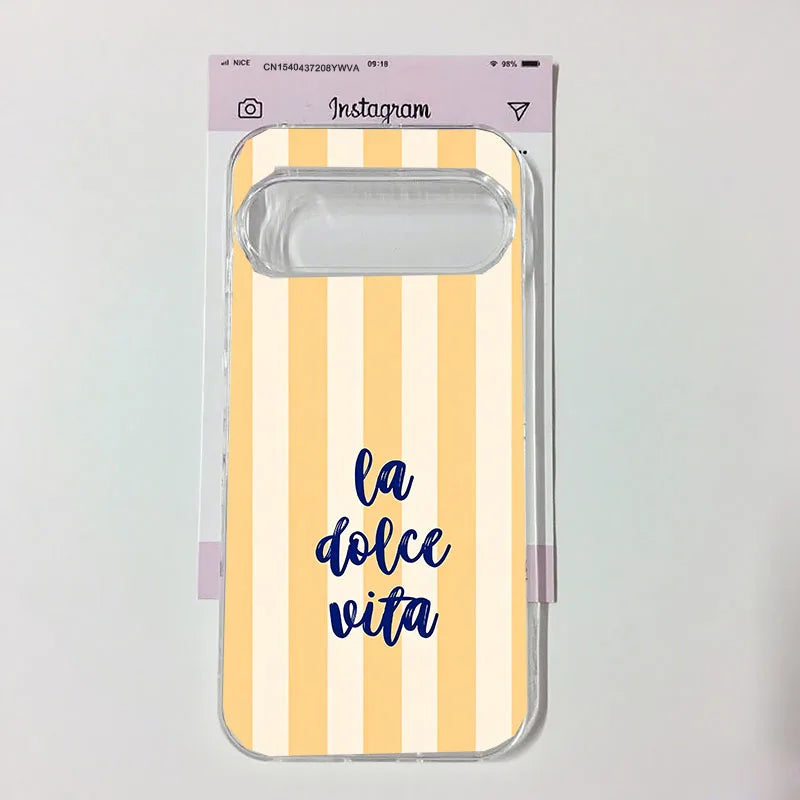 Cute Summer Fruit Lemon Clear Phone Case For Google Pixel 10 9 Pro XL 8A 8 Pro 6 7 7A 5G Colorful Striped Soft TPU Cover Shell