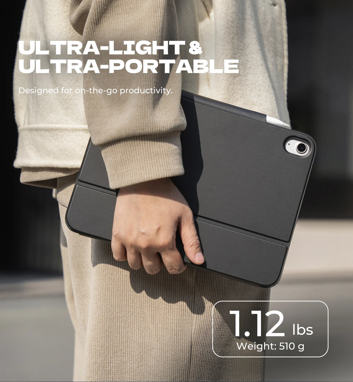 For iPad 11th (A16)/10th Generation Case with Keyboard Ultra-Thin Magnetic Detachable Keyboard Cover MultiTouch Trackpad Backlit