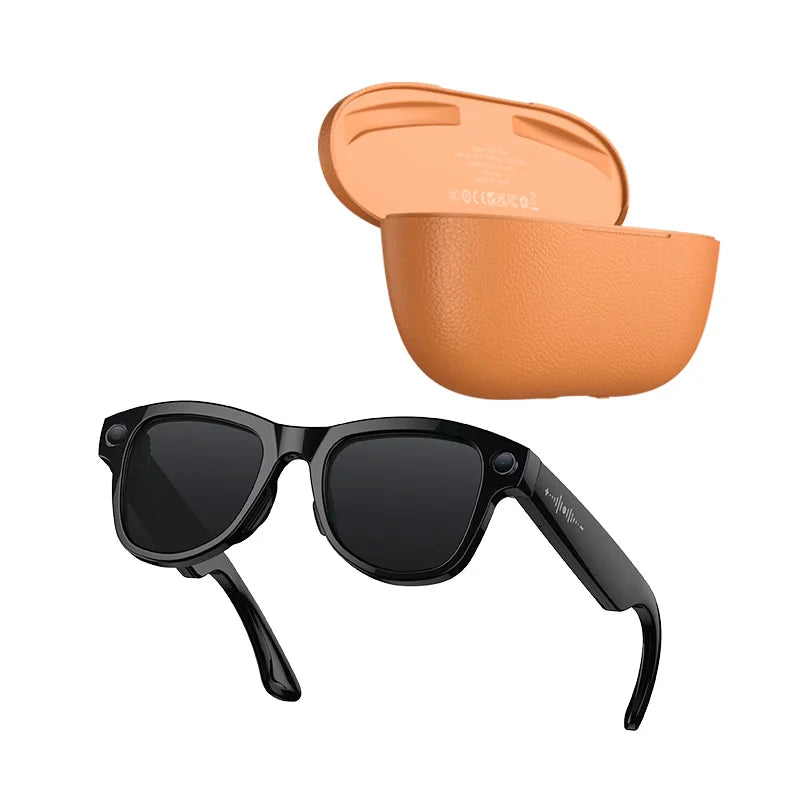 MOGCO Smart AI Glasses, 8MP Camera, Real-time Translation, 3600mAh Charging Case, 43.6g Ultra Lightweight Portable Eyeglasses
