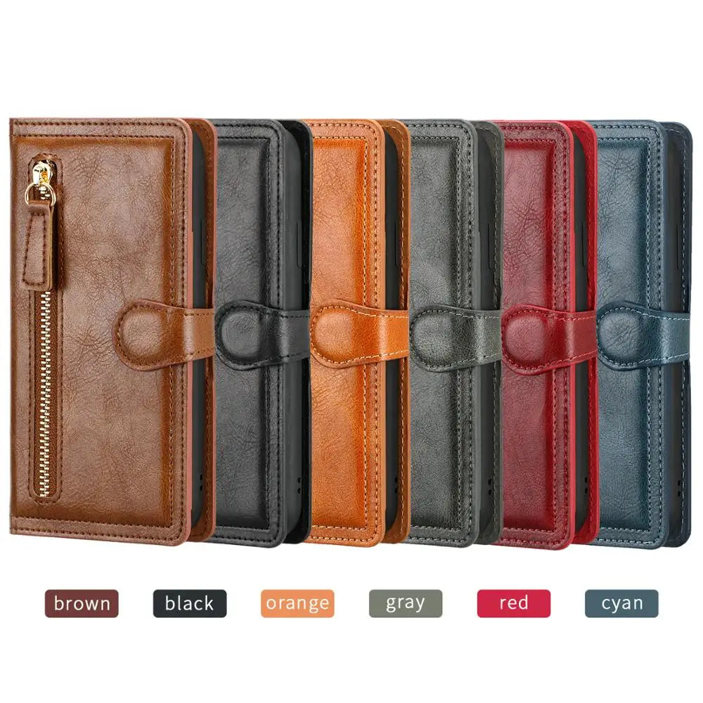 For Samsung Galaxy S20 Fe Fan Edition Note 20 Ultra Luxury Leather Zipper Flip Wallet Case S20FE S20 FE S21 S22 S23 Ultra Cover