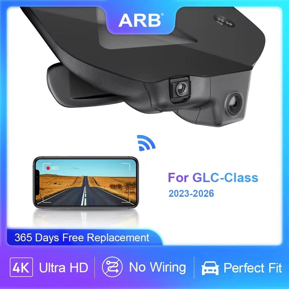 For Mercedes GLC X254 2023-2026 4K Car DVR, OEM Style Dash Camera with WIFI APP, G-Sensor, Night Vision, Easy Setup
