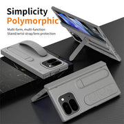 For Google Pixel 10 9 Pro Case Skin Friendly Folding Hinge with Elastic Wrist Band Screen Tempered Film Cover Pixel Fold 2 Stand