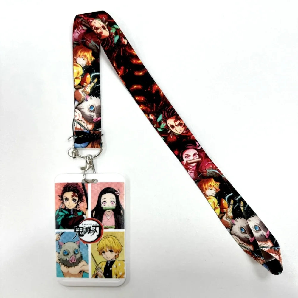 Lanyards Keychain Animated Cartoon Badge Holder ID Credit Card Pass Hang Rope Lanyard For Keys Anime Accessories Gifts