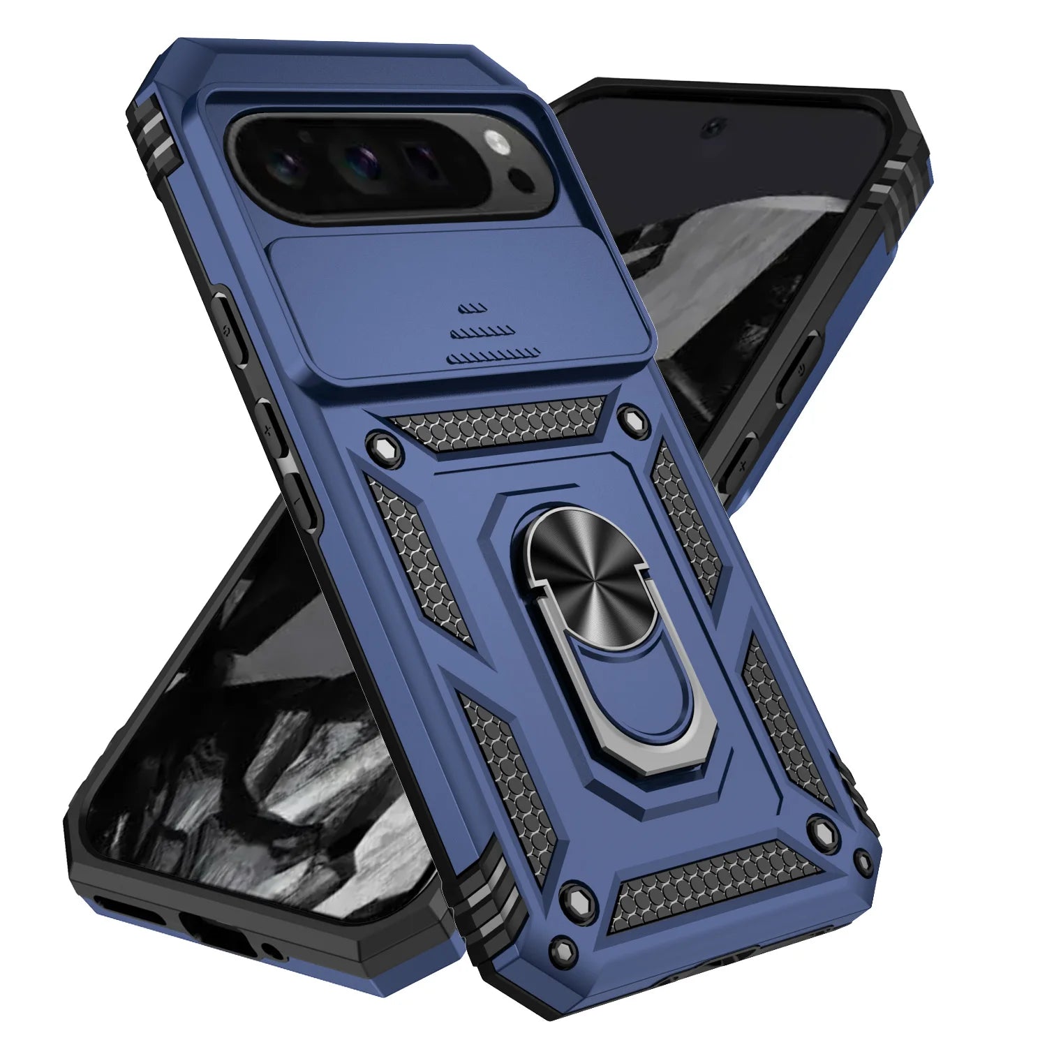 Armor Ring Bracket holder Case for Google pixel 10 Pro 9 ProXL 8 7 6 Pro XL 10A 9A 8A 7A 6A Shockproof lens Slide Protect Cover