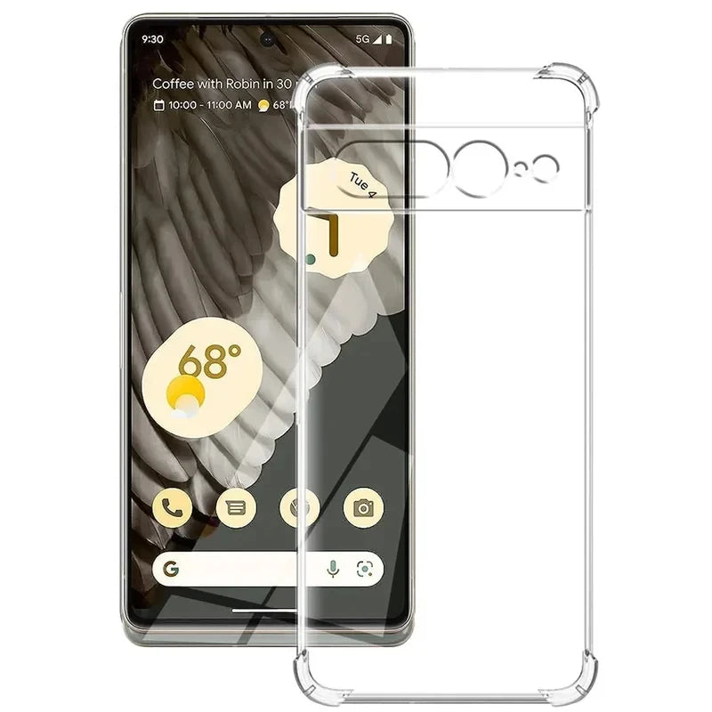 For Google Pixel 6A 7 7Pro Pro 8Pro 9 XL 9A 10 10ProXL 10Pro XL Case Protector Soft Silicone Phone Cover Clear Shockproof Airbag