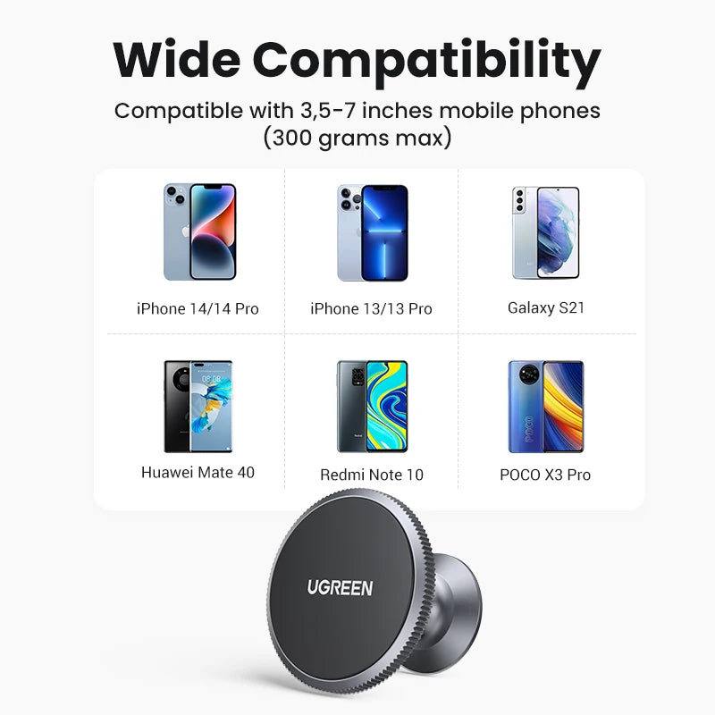 UGREEN Magnetic Car Phone Holder for iPhone 15 14 13 Samsung Xiaomi Car Holder for Phone for Dashboard Mobile Phone Holder Stand