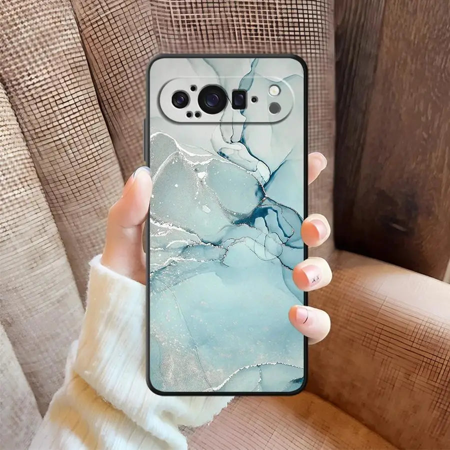 Funda Phone Cover Case for Google Pixel 6a 9a 6 7 8 Pro 10 9 Pro XL 8a 7a Pink And Green Marble
