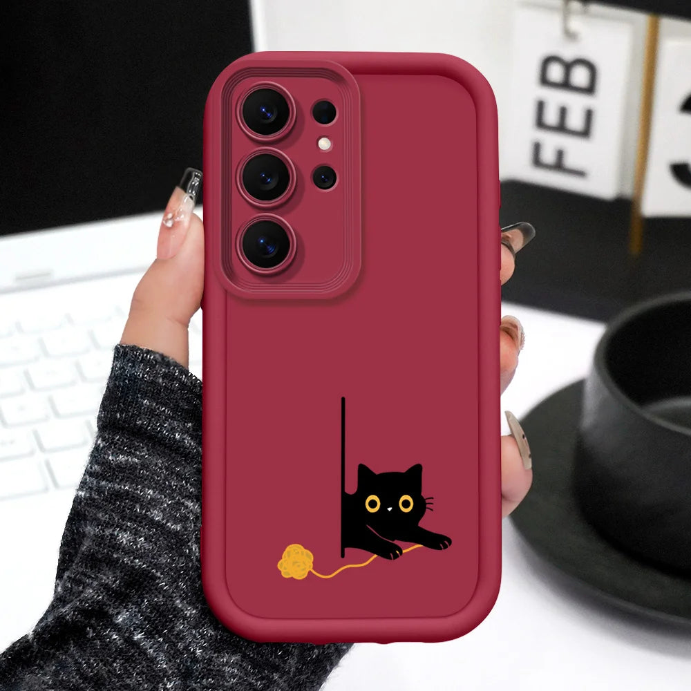 Panicked Cats Phone Case For Samsung Galaxy S26 S25 S24 S23 S22 S21 S20 FE Plus Ultra 5G Staircase Soft Cover