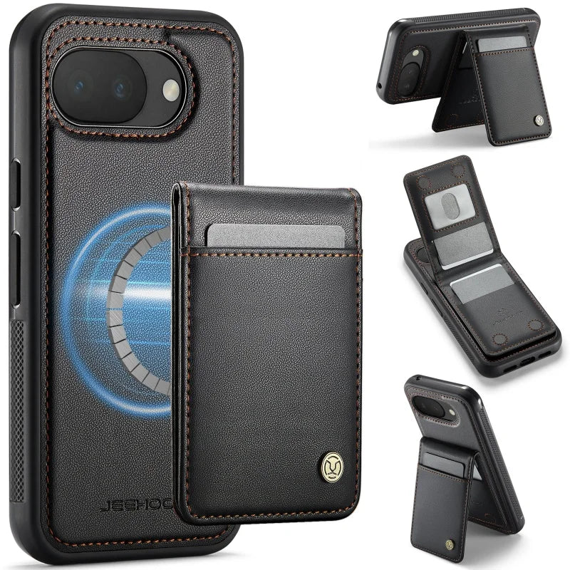 2 In 1 Detachable Leather Flip Wallet Phone Case for Google Pixel 11 Pro 10 10A  XL 9A 9 Kickstand Cards Holder Cover Hoesje Bag