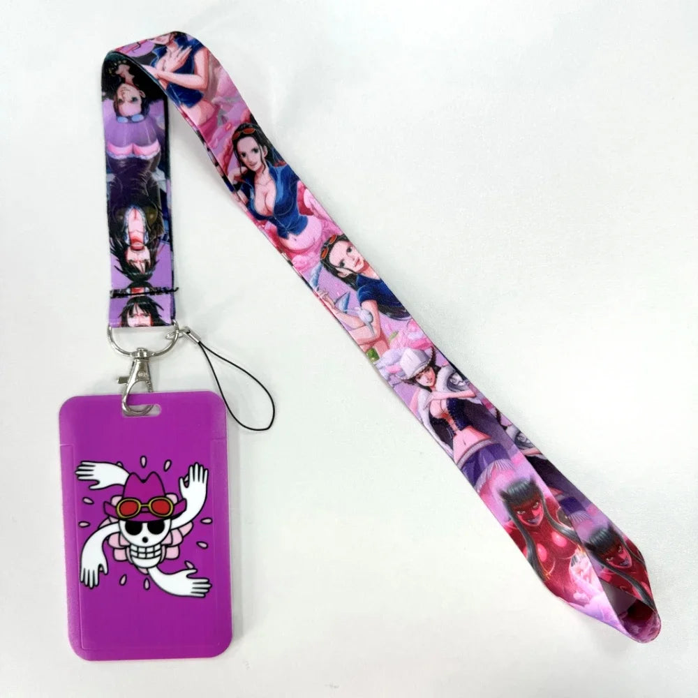 Lanyards Keychain Animated Cartoon Badge Holder ID Credit Card Pass Hang Rope Lanyard For Keys Anime Accessories Gifts