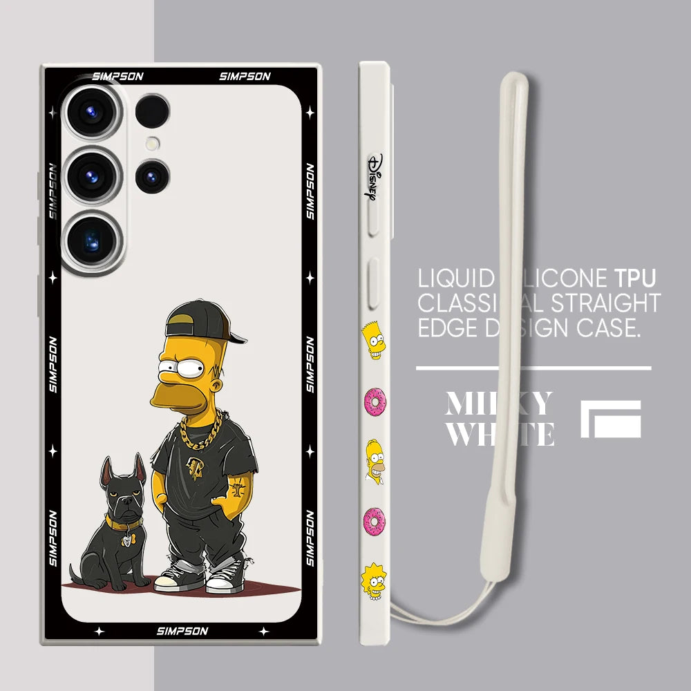 Soft Bumper Silicone Case for Samsung Galaxy S20 FE S21 Plus S24 Ultra S23 Ultra 5G S22 S22 Ultra S25 Funny Cool Simpsons Cover