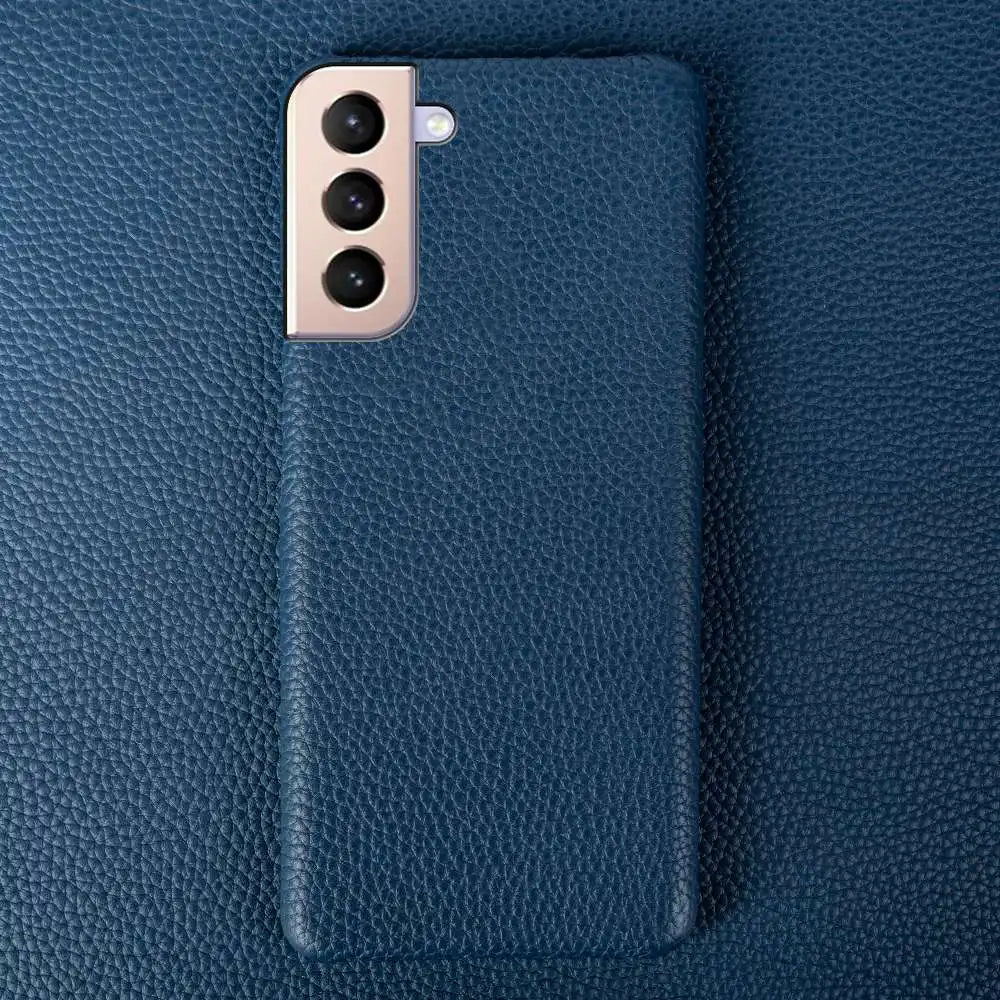 For SAMSUNG S21 CASE Litchi Texture Genuine Leather Cases S20FE S21Ultra S22 Plus phone Cover Coque Protective Shell