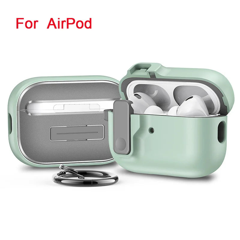 Protective Case for AirPods Pro 2 Cover Luxury Earphone Cover Case for Apple AirPods 4 3 Air Pods Shockproof Sleeve With Hook