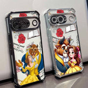 Beauty and the Beast Phone Case For Google Pixel 10A 9A 9 8A 8 7A 7 Pro XL Plating Drop-proof Transparent Soft Cover