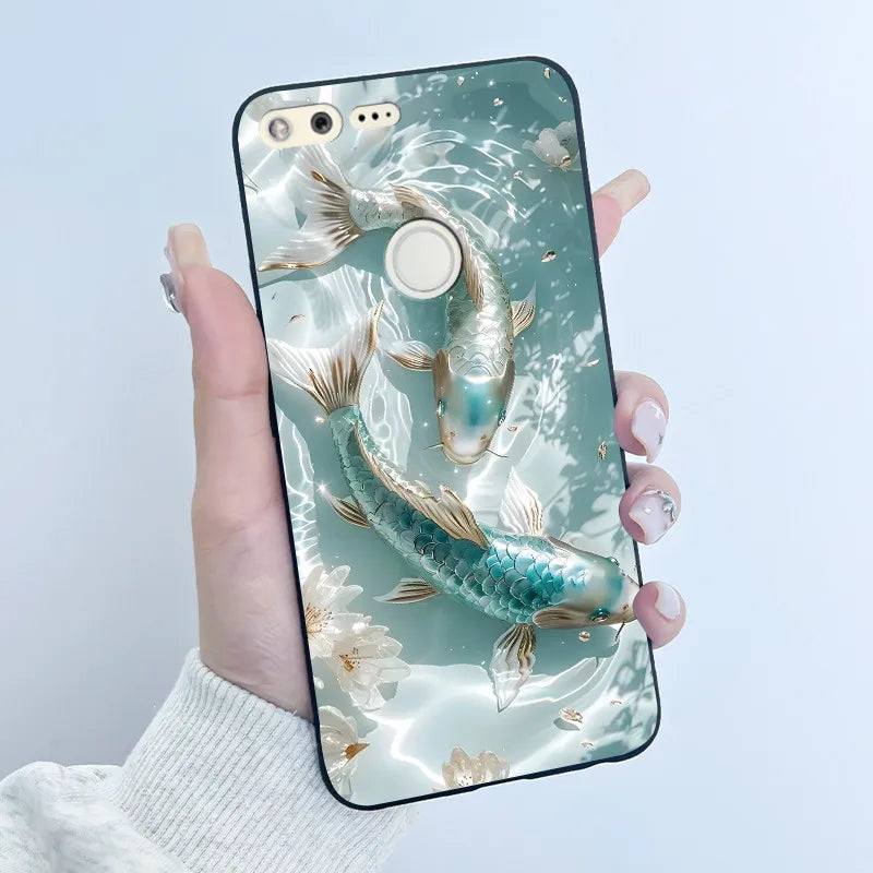 Luxury Cute Love Rabbit Cartoon Funny Case For Google Pixel XL Pixel1 1 XL Black Silicone Soft Phone Case Protective Back Cover