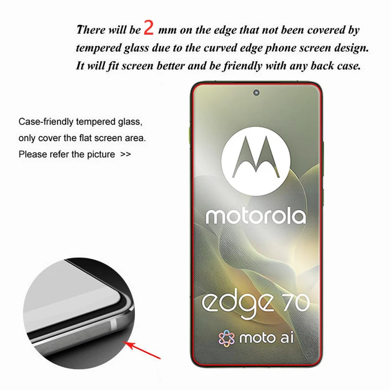 For Motorola Edge 70 Glass Full Glue Clear Screen Protector For Motorola Edge 70 Tempered Glass For Motorola Edge 70 Lens Film