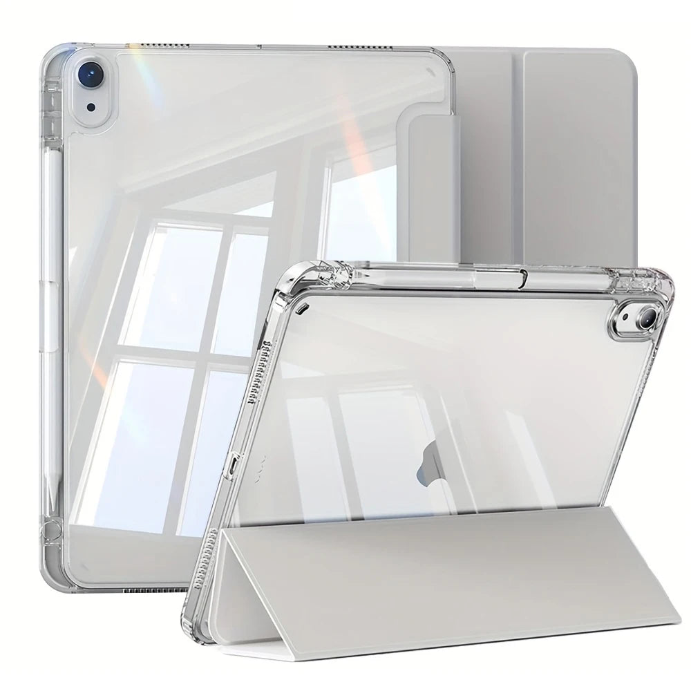 Case For iPad 5 6 7 8 9 10 11 Air 11 13 inch /Mini 6th 7th Gen / Pro 11 12.9 (3rd/4th/5th/6th Gen) Crystal Clear with Pen Holder