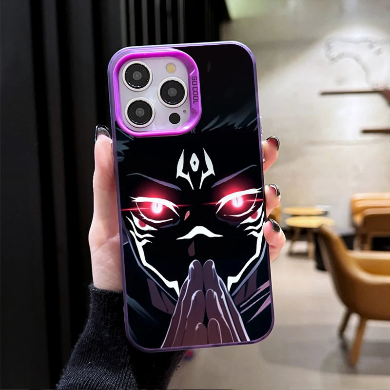 Cool Jujutsu Satoru Gojo Plating Hard Case for iPhone 17 Air 16 15 11 12 14 13 Pro Max XS X XR Plus 8 7 SE 2020 Shockproof Cover