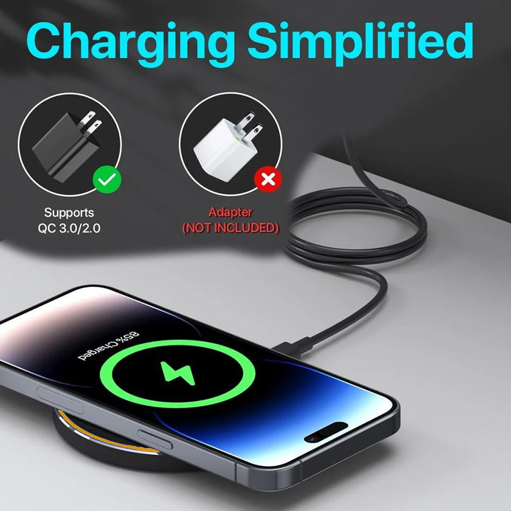 30W Fast Wireless Charger Compatible with iPhone 17‑12 Pro Max, Galaxy S25‑S20, Huawei, Xiaomi & Google Pixel