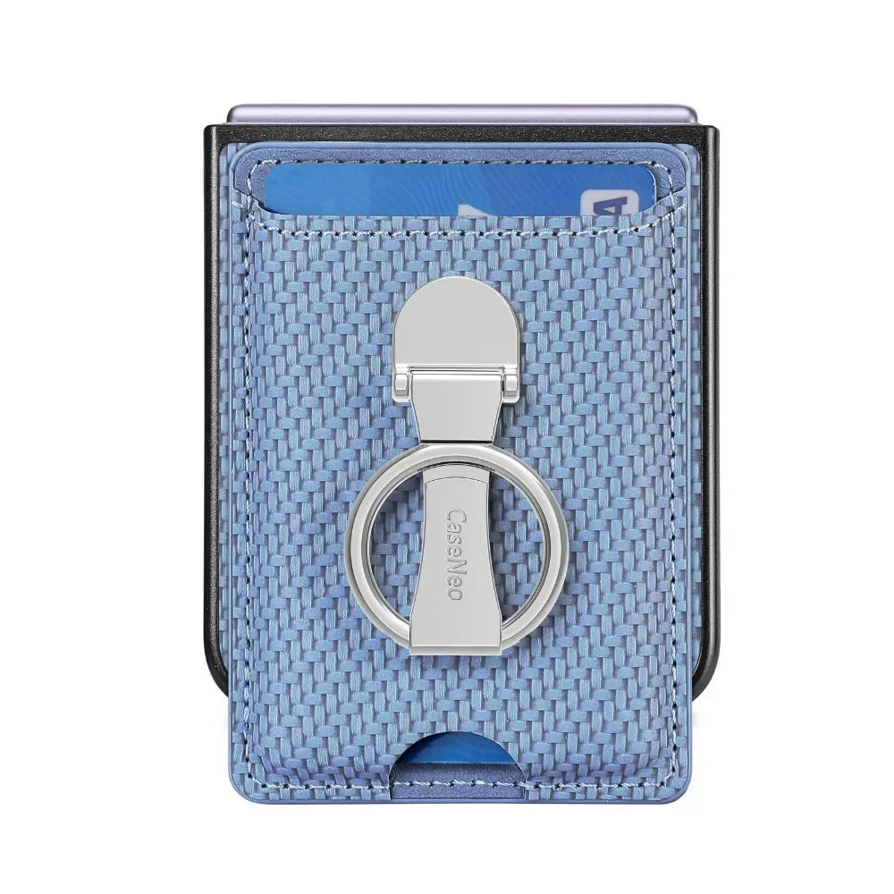 Luxury Ring Stand Leather Phone Case for Samsung Galaxy Z Flip 8 Flip 7 6 5 4 3 Flip7 FE Wallet Card Slot Shockproof Cover