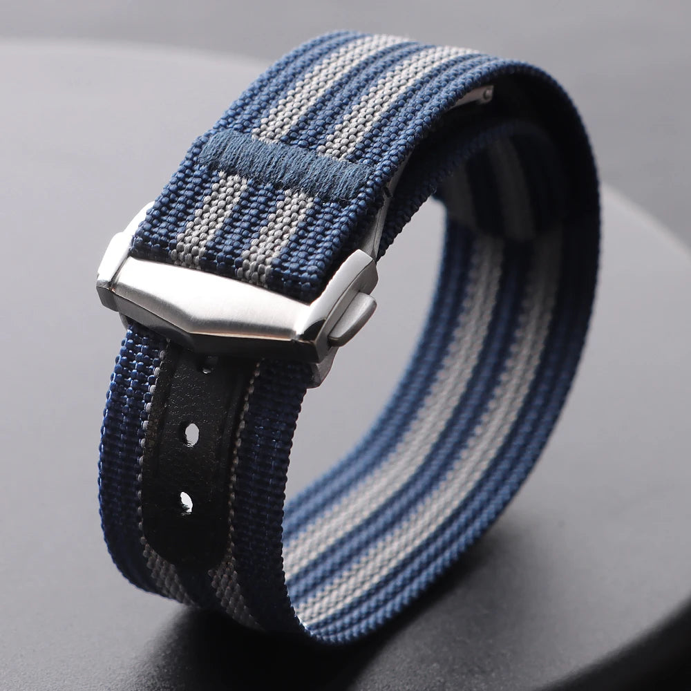 20mm Canvas Nylon Watch Strap For Omega for Swatch For Seiko Men Women Sport Washable Folding Buckle Watchband Watch Accessories