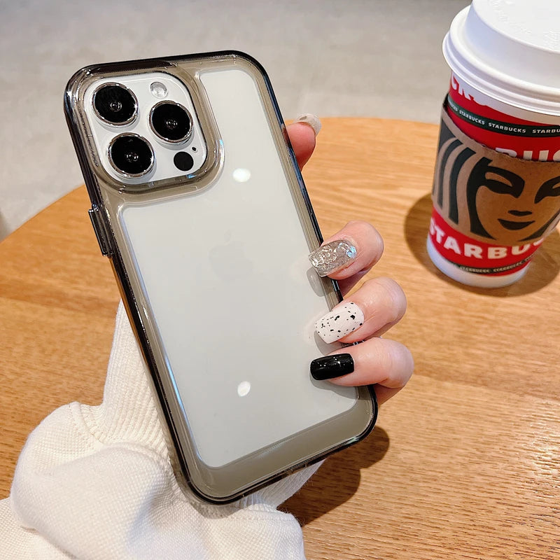 Luxury Transparent Shockproof Armor Case for iPhone 17 Air 16 15 14 Plus 13 12 Mini 11 Pro Max Clear Bumper Hard Acrylic Cover