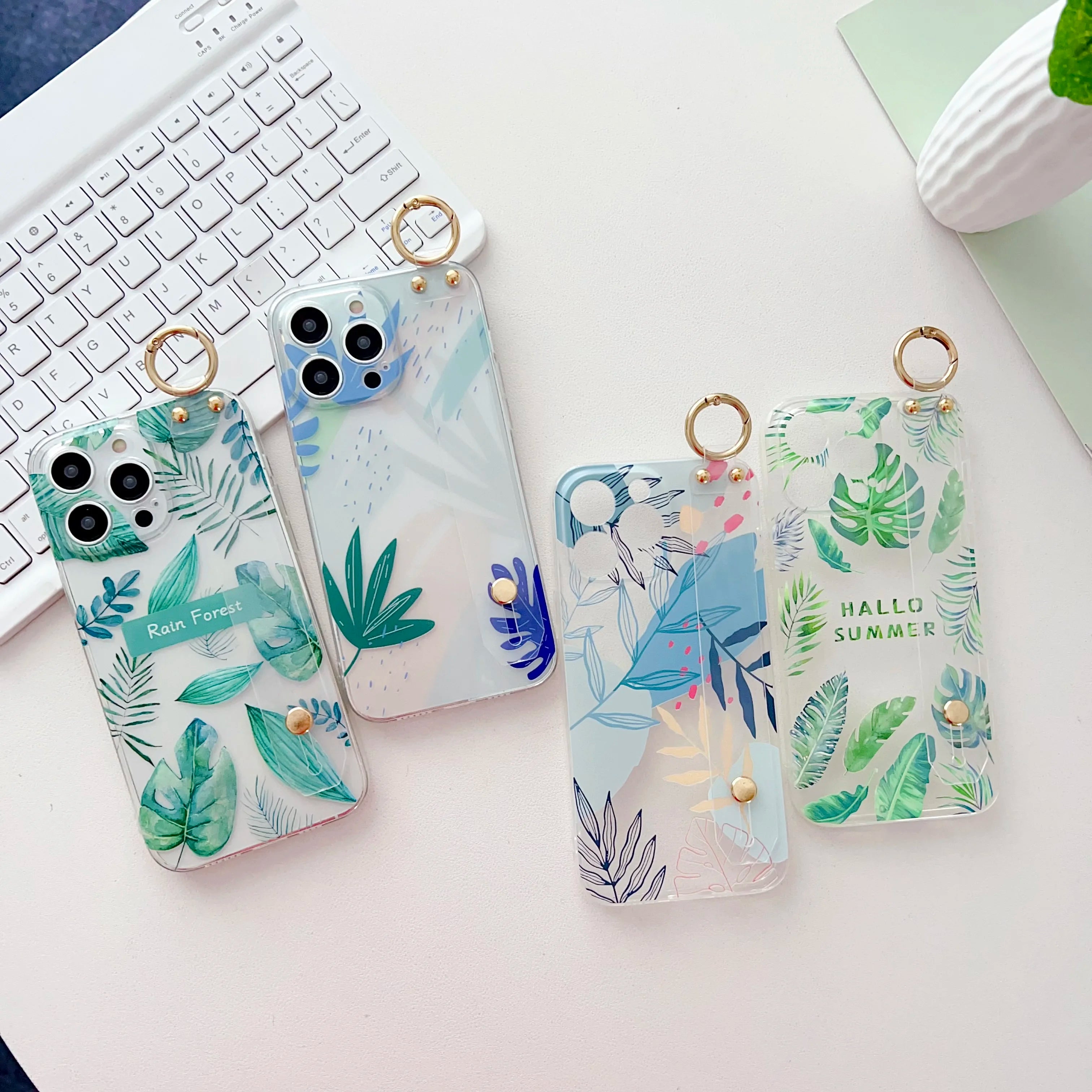 For Samsung Galaxy S20 S21 S22 S23 S24 S25 Plus Ultra FE Edge Rainforest Trees Case Wrist Strap